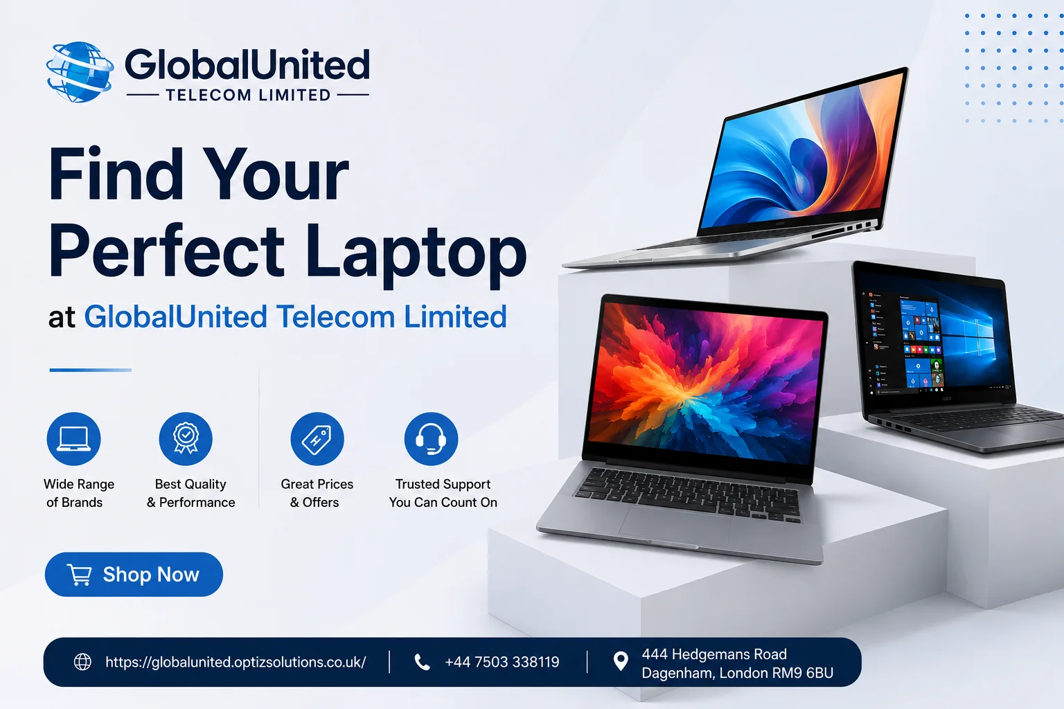 Find Your Perfect Laptop at Global United Telecom Limited